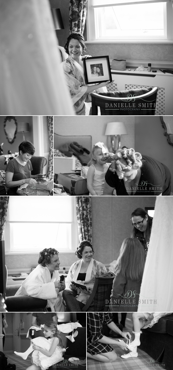 bridal preparations at down hall country house wedding