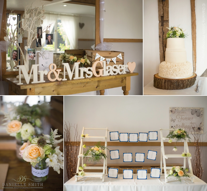 wedding decor at Maidens barn wedding