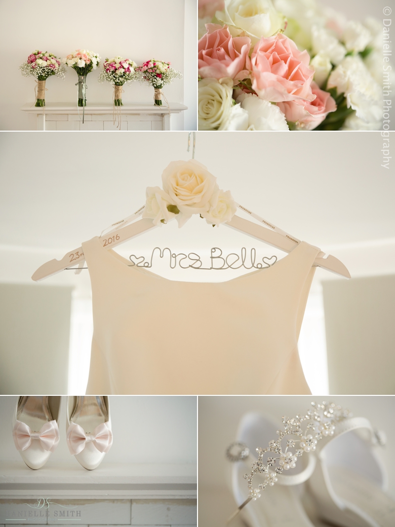 pastel colour bouquets and wedding details