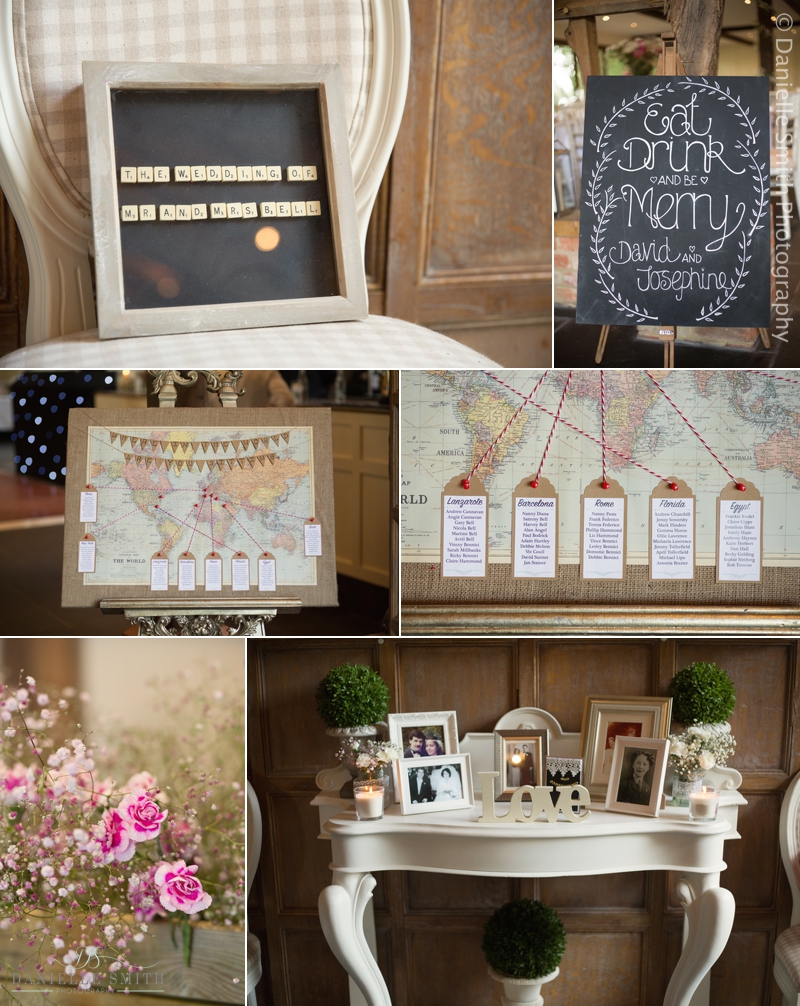 map table plan and pink flowers