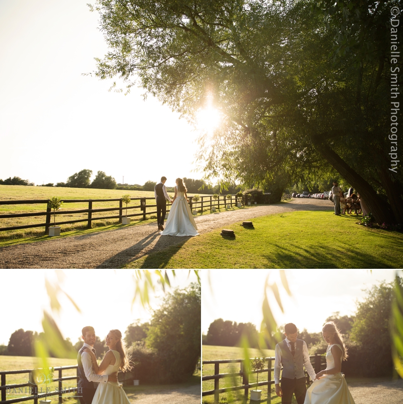 bride and groom sunset photos old brook barn