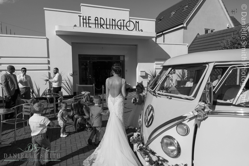 bride and vw camper van - arlington ballrooms wedding