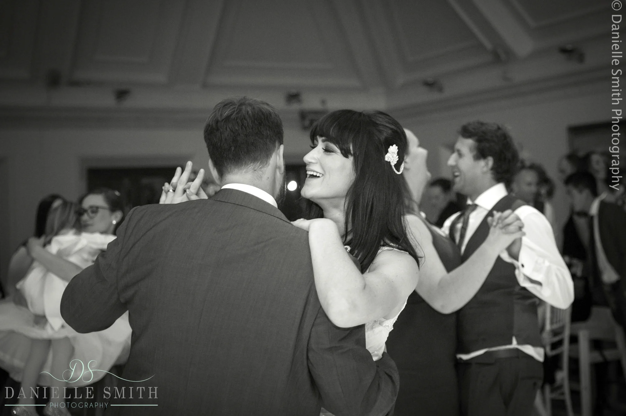 bride and groom dancing - 1920s style wedding