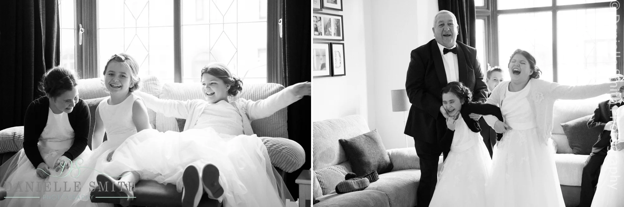 flower girls and page boys having fun- new years eve wedding