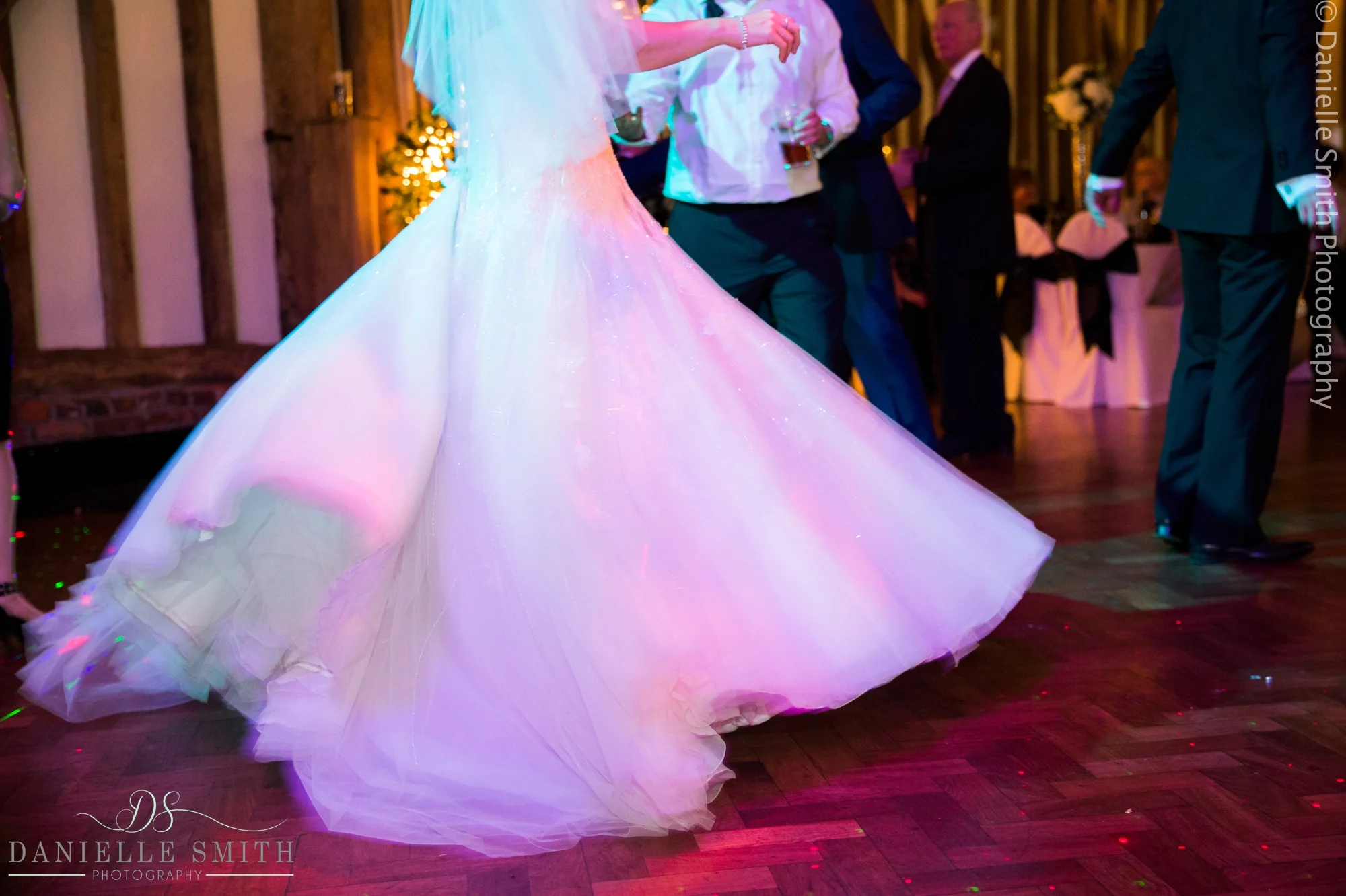 wedding dress spinning on dance floor