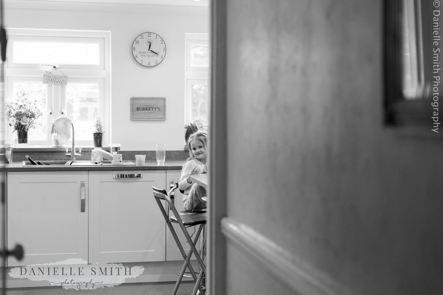 little girl during bridal preparations