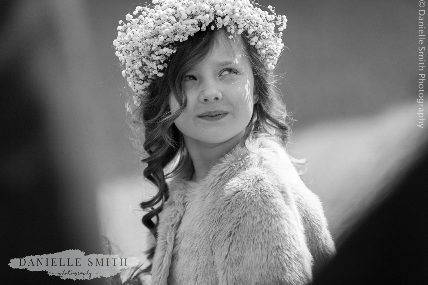 flower girl with gypsophila crown
