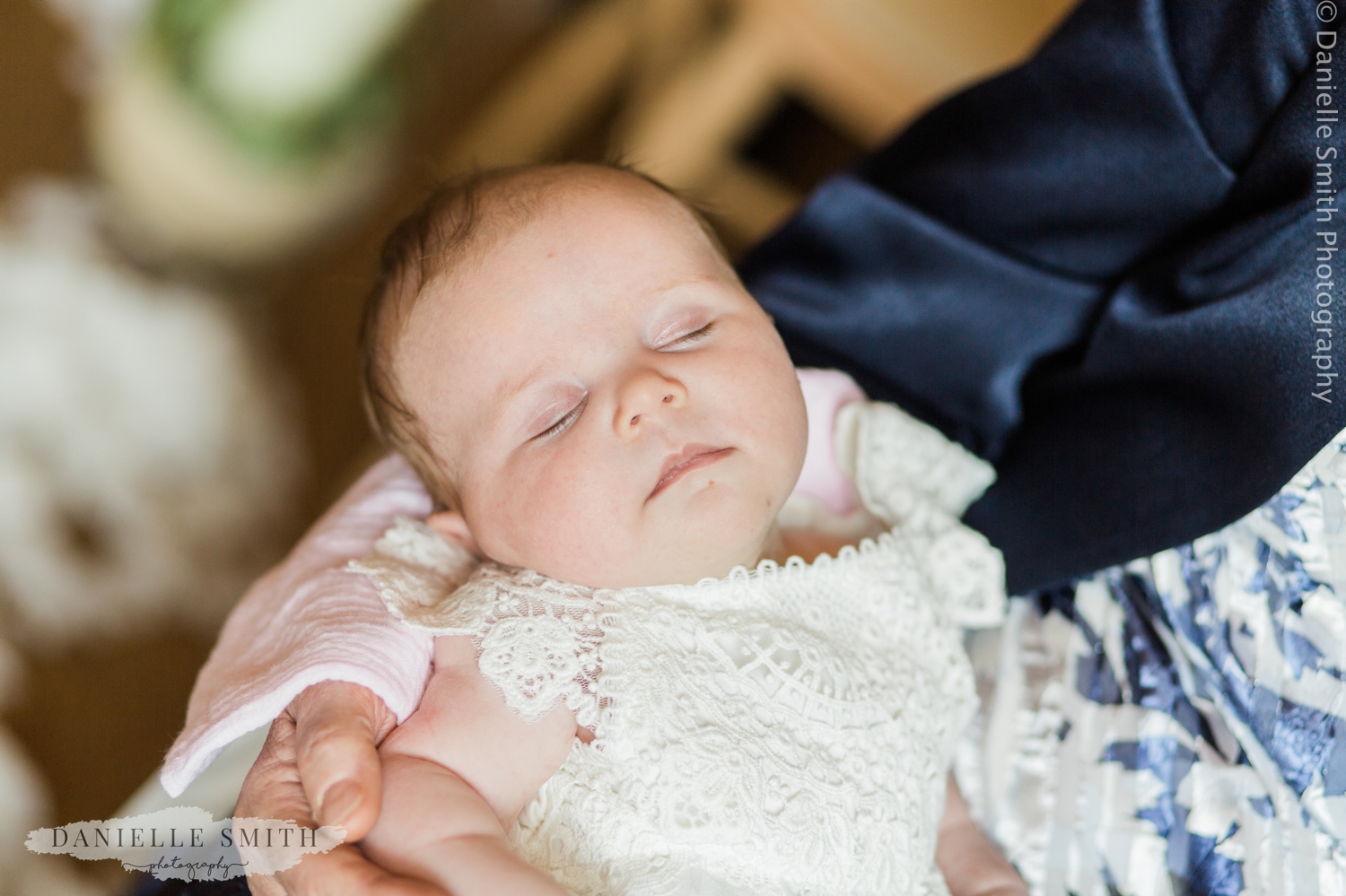 baby flower girl asleep