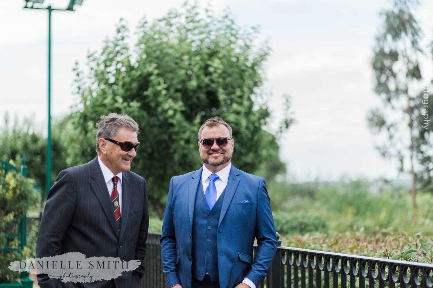 wedding guests laughing at outdoor wedding in billericay
