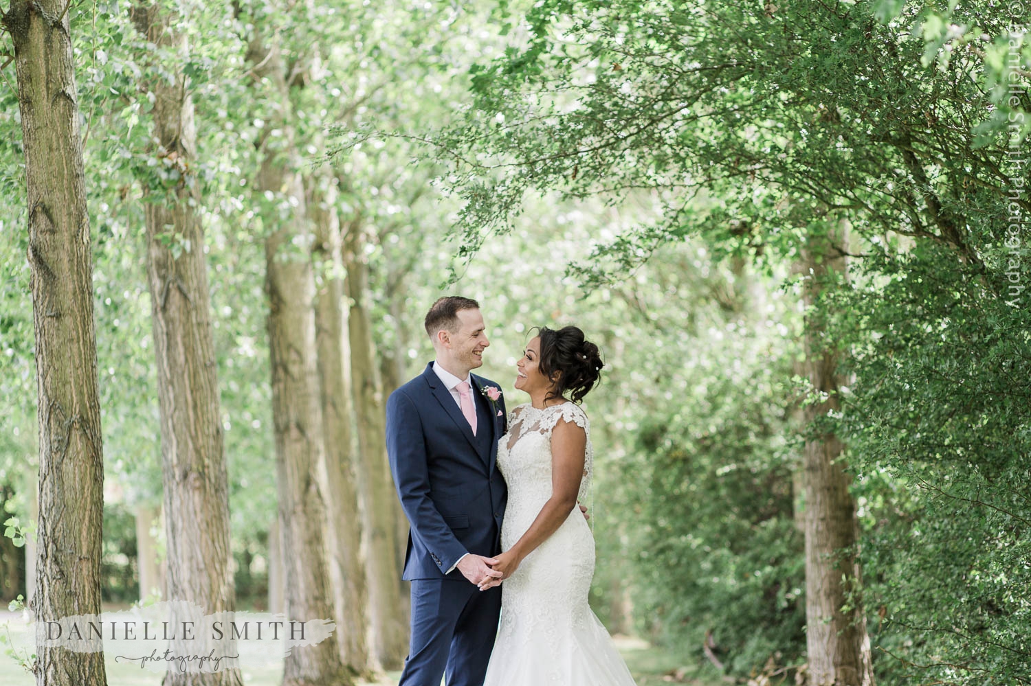 bride and groom at outdoor wedding