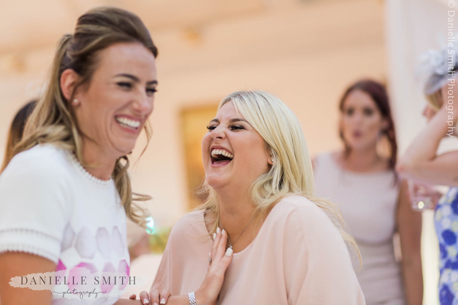 wedding guests really laughing