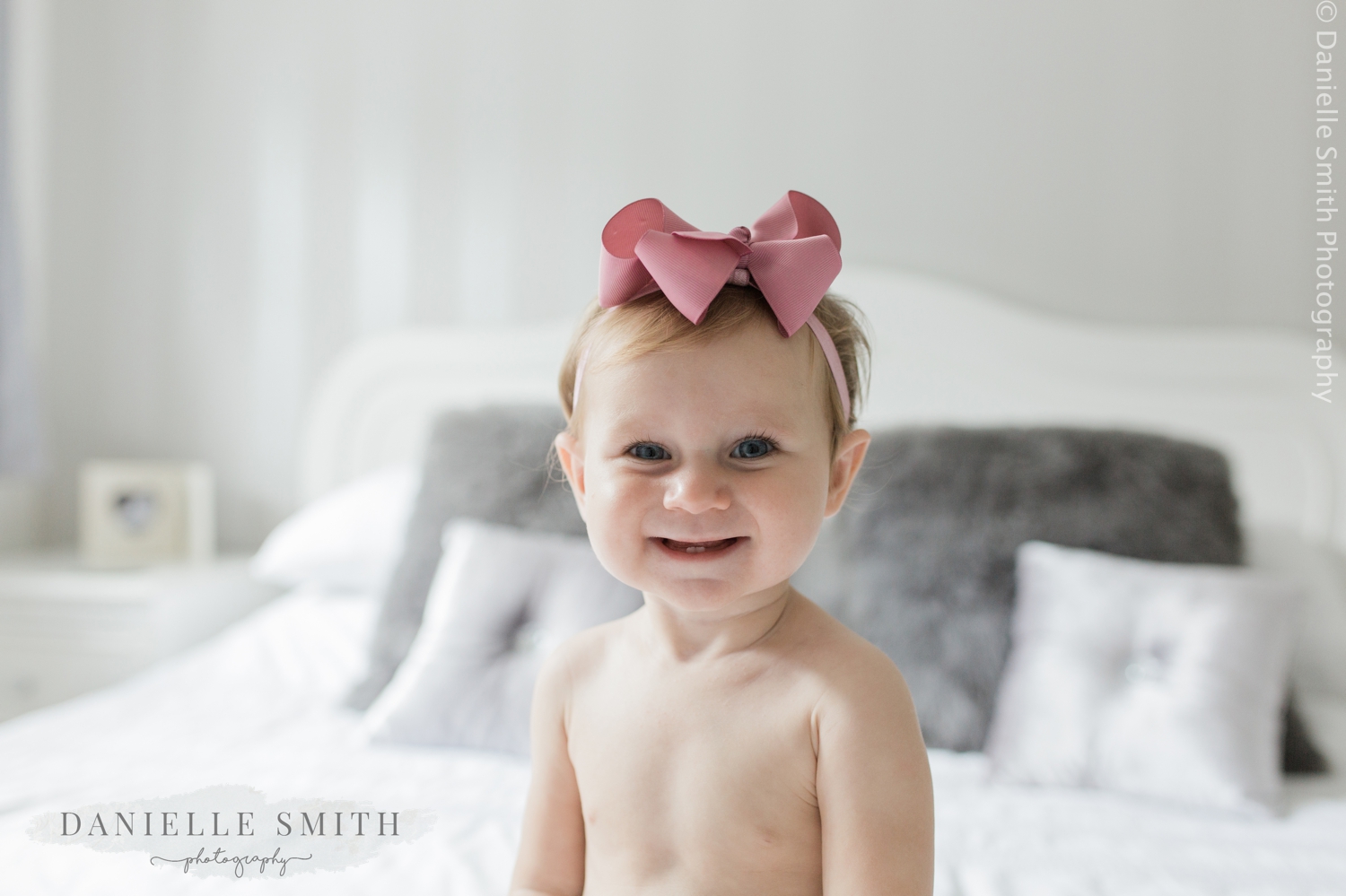 little girl smiling
