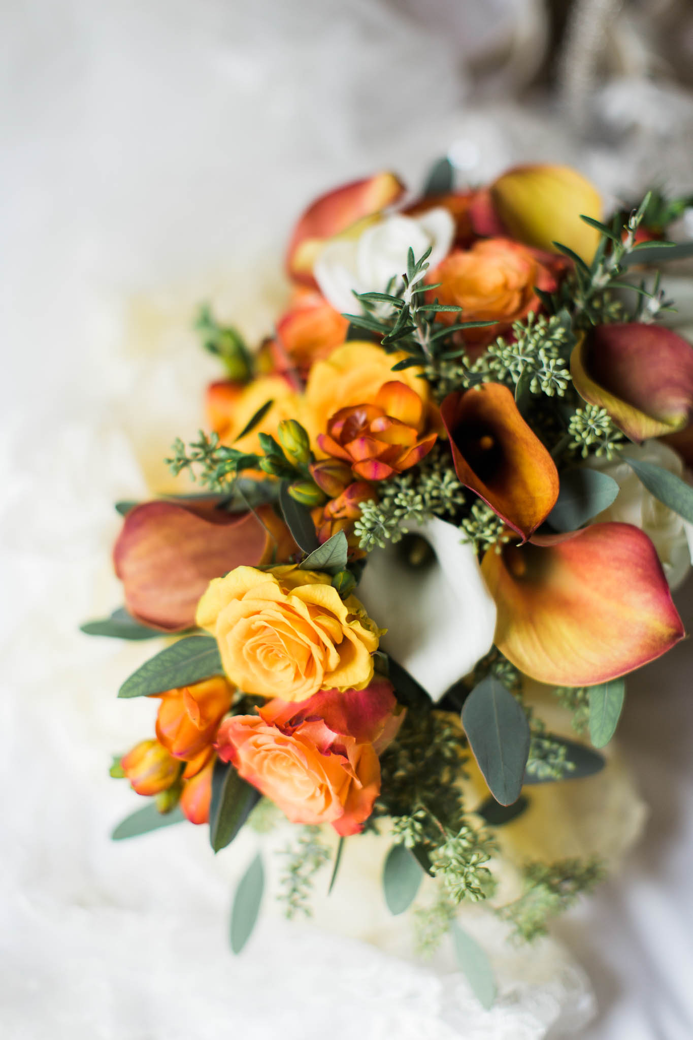 orange and yellow autumn wedding bouquet