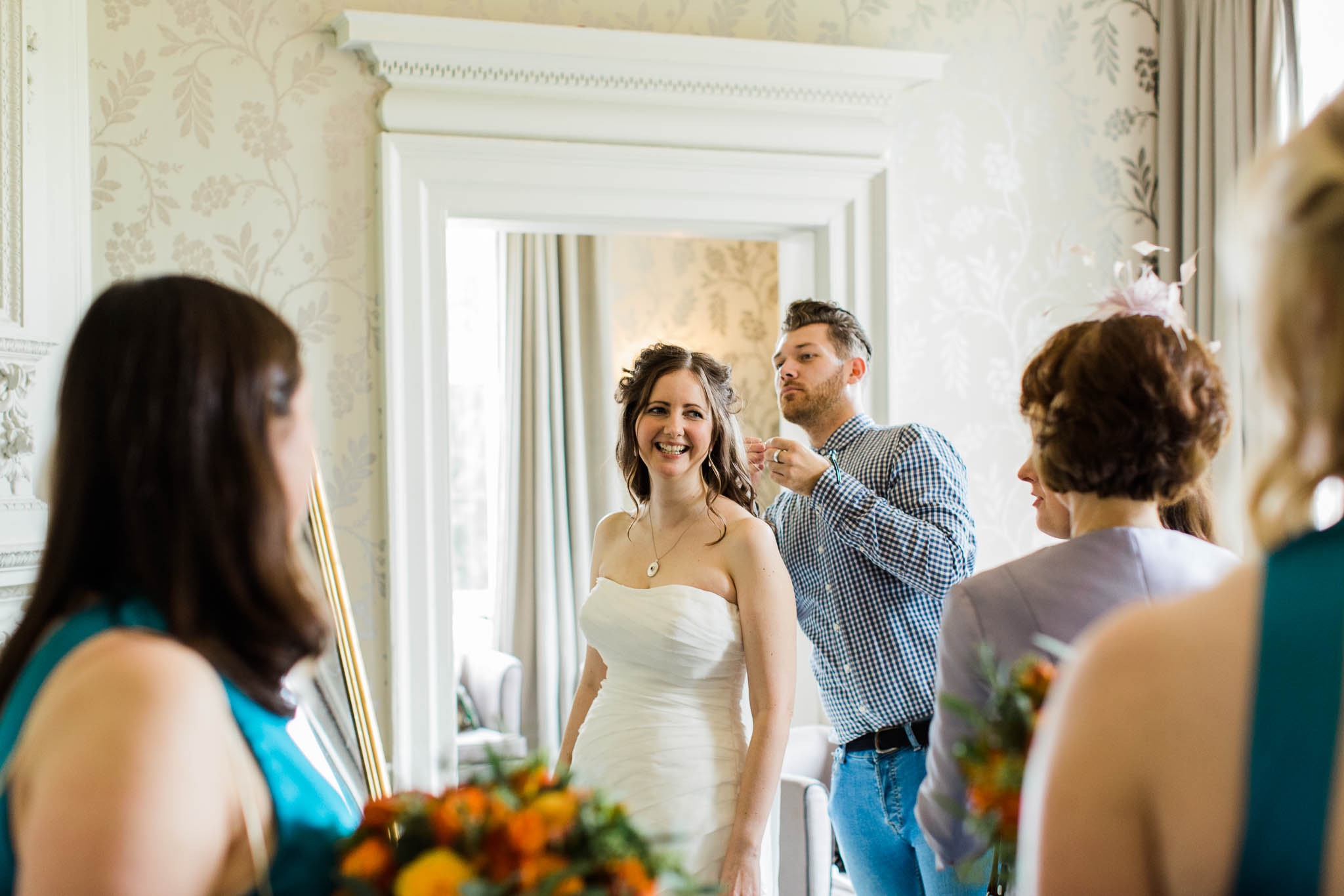 bride having finishes touches