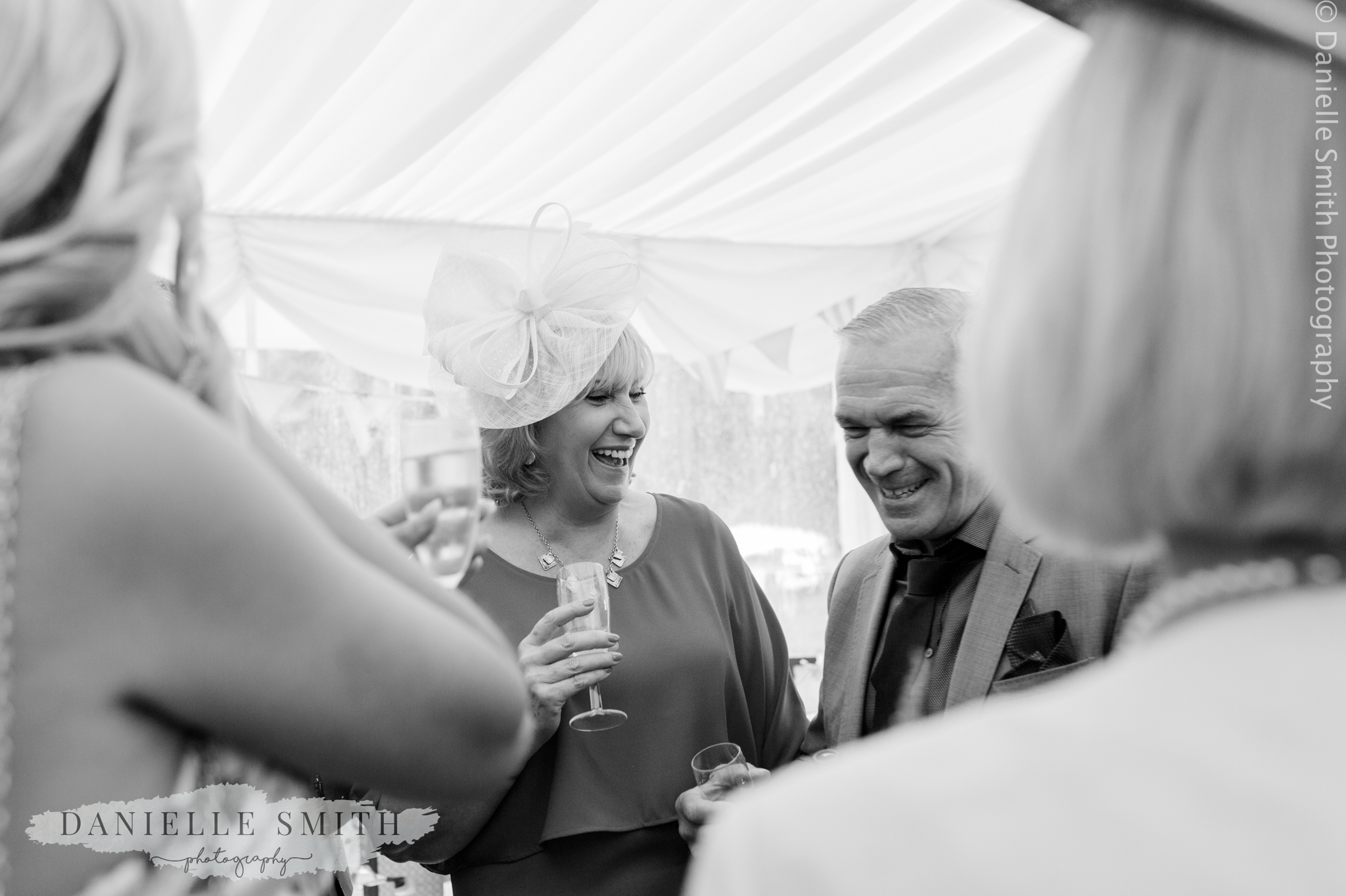 wedding guests enjoying reception