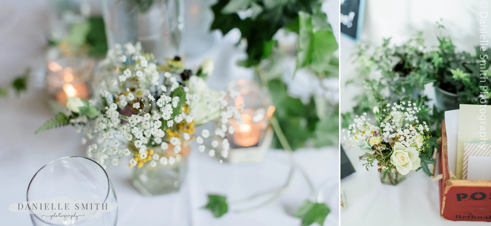 jars of gypsophila