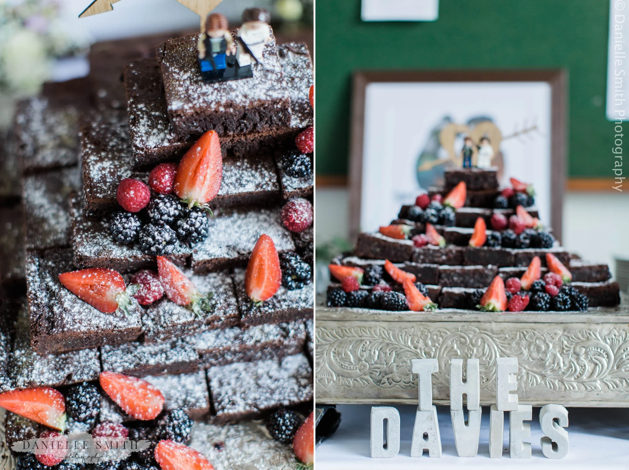 chocolate brownie wedding cake - bowls club wedding