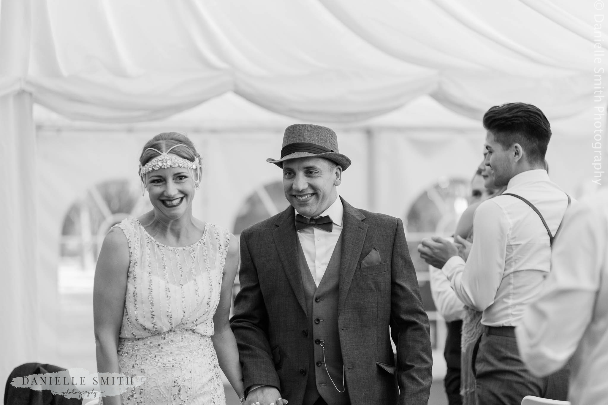 bride and groom entrance into reception - gatsby wedding