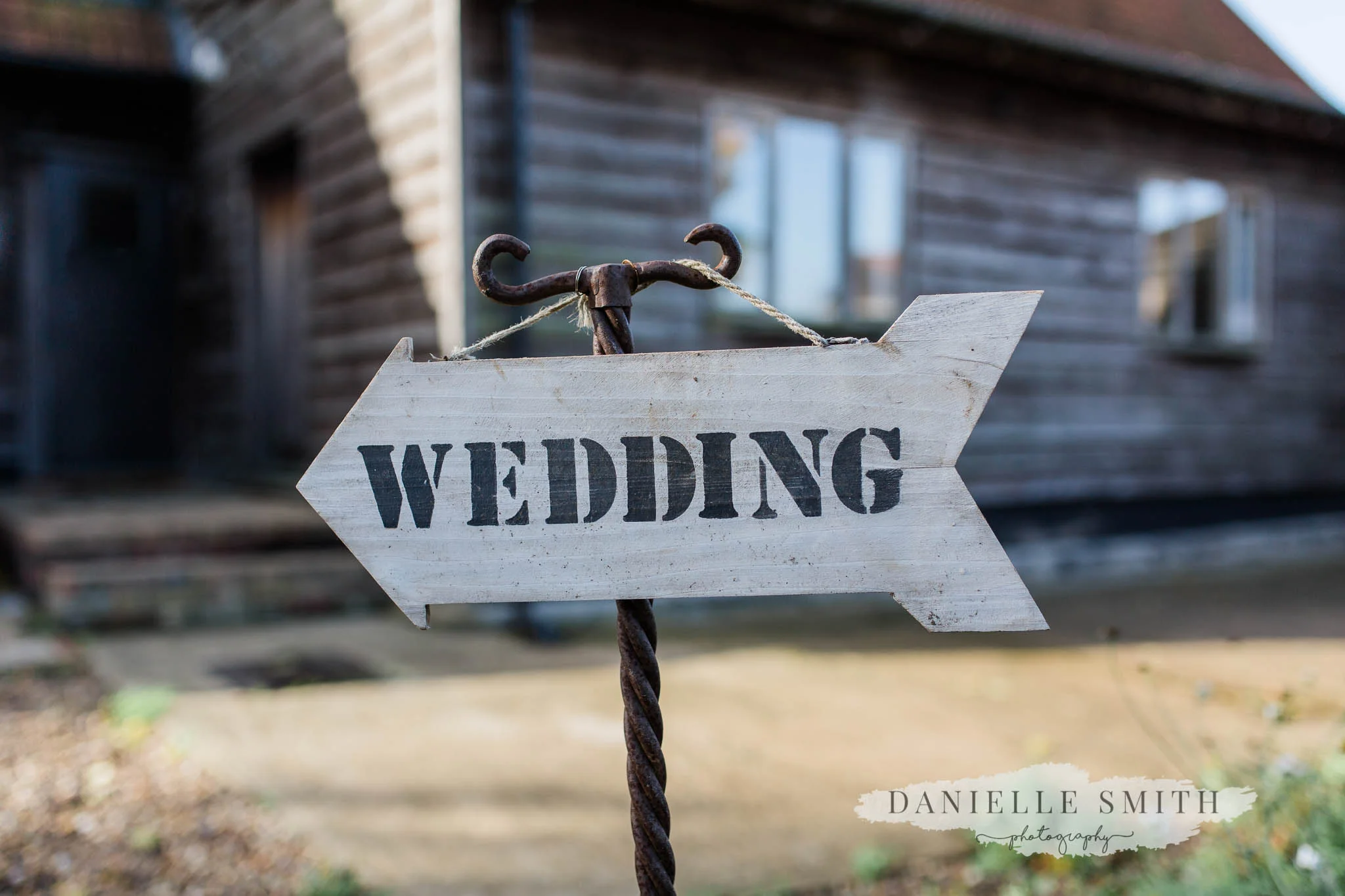 Wedding sign at moreves barn