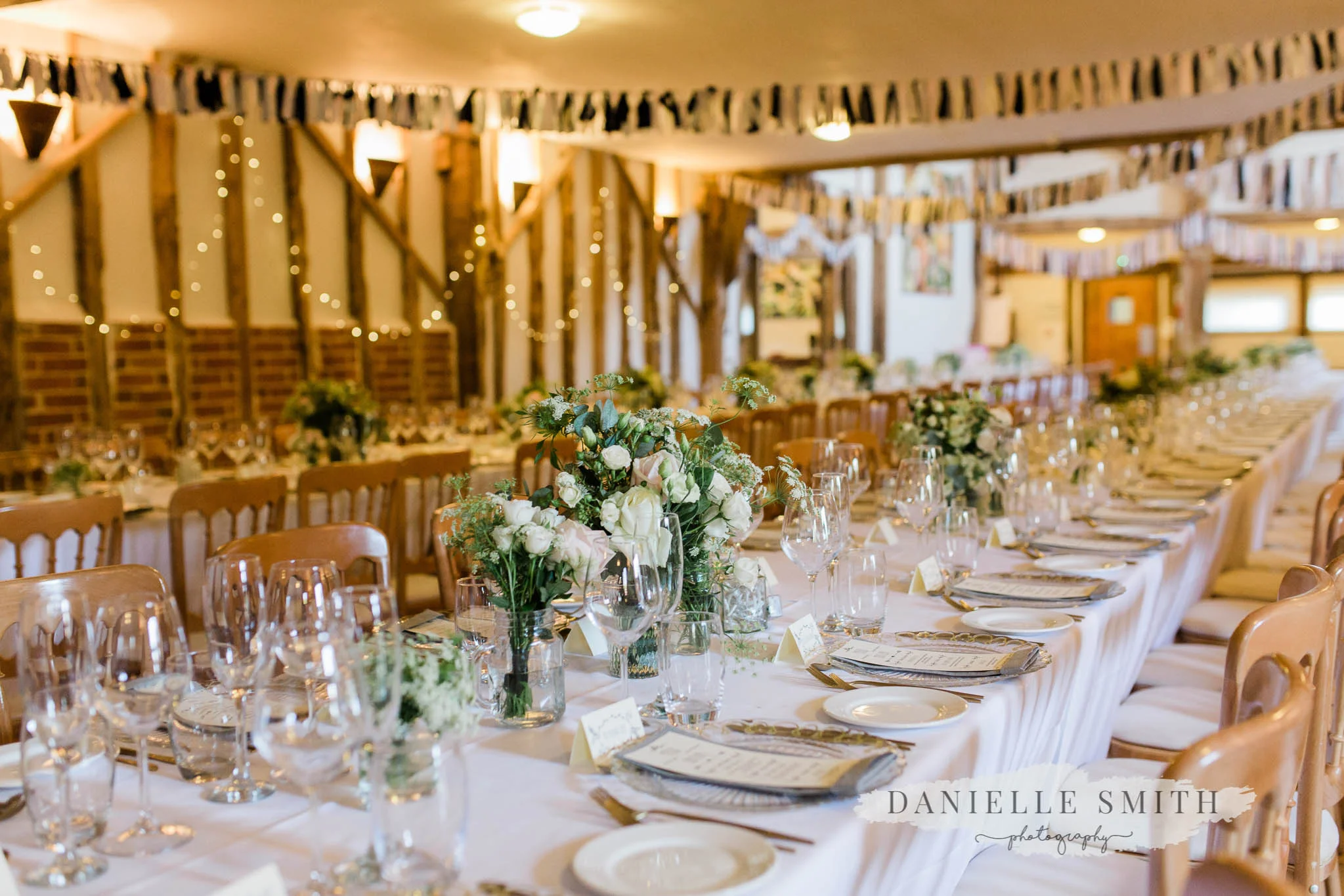 table set up at moreves barn - wedding photography suffolk