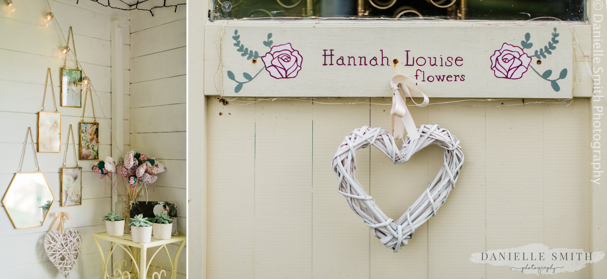 hannah louise flowers florist sign