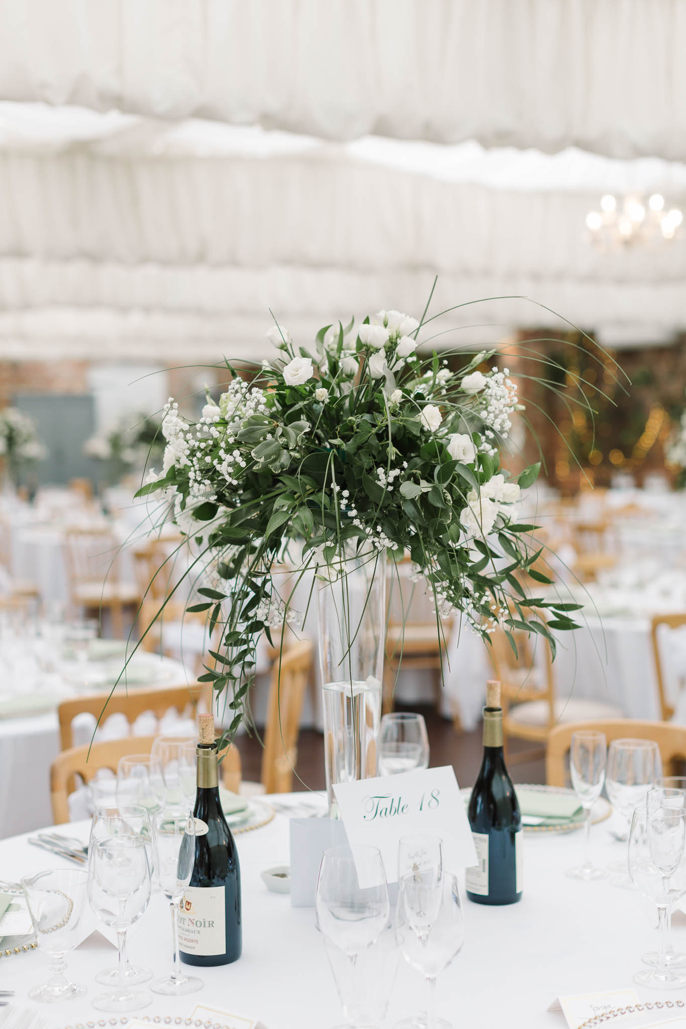 greenery and white flowers table decor for wedding - elegant and stylish wedding