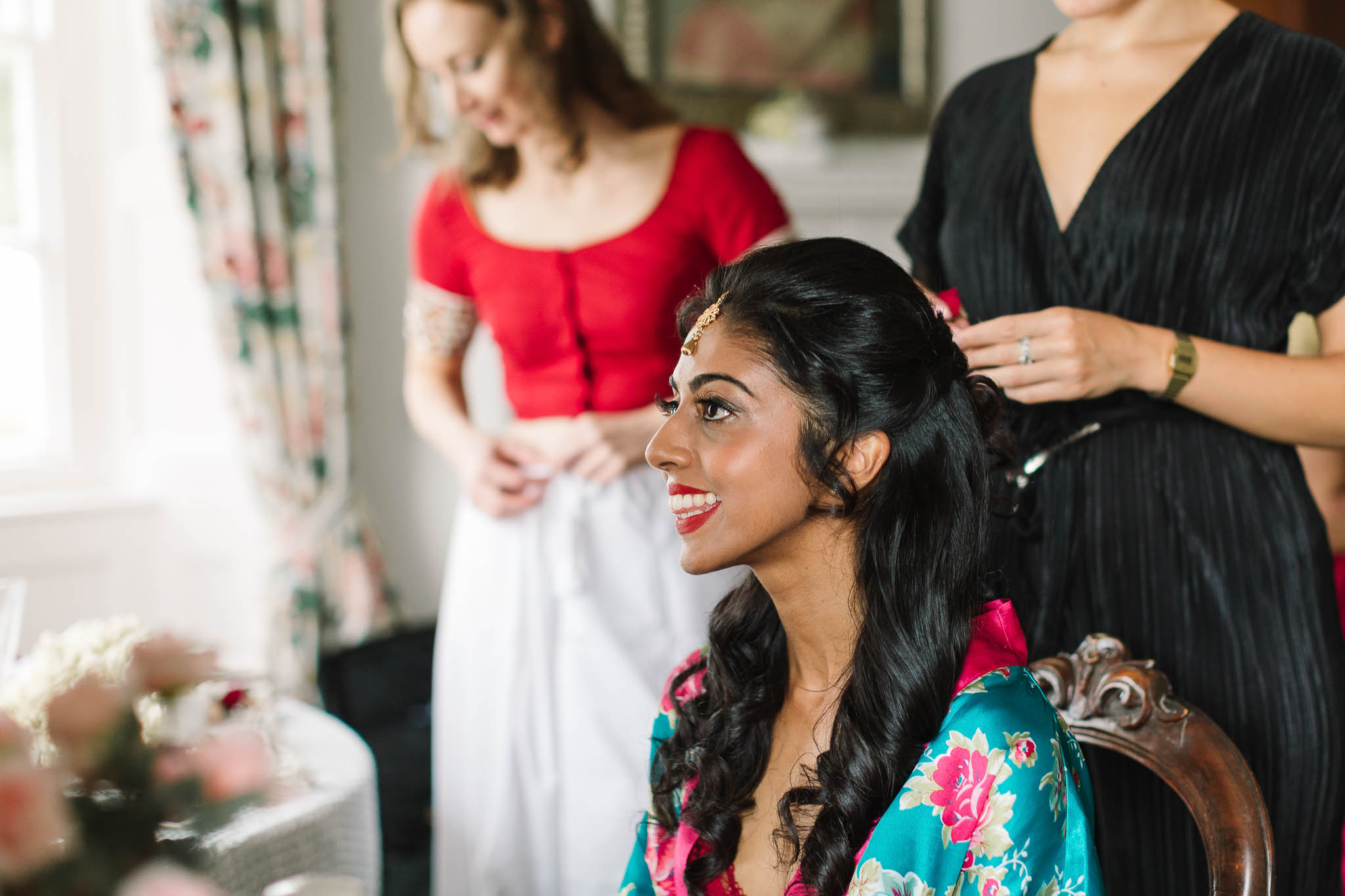 indian bride getting ready