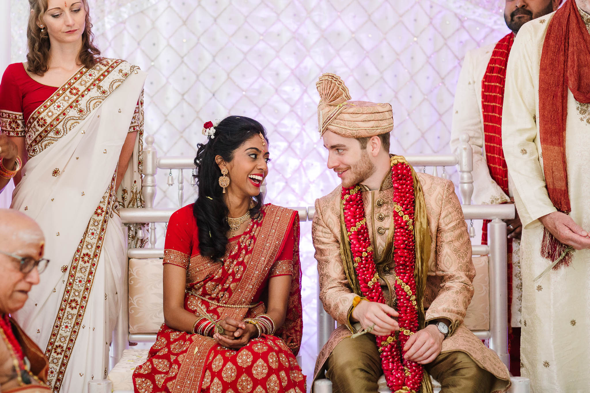 bride and groom during indian wedding ceremony