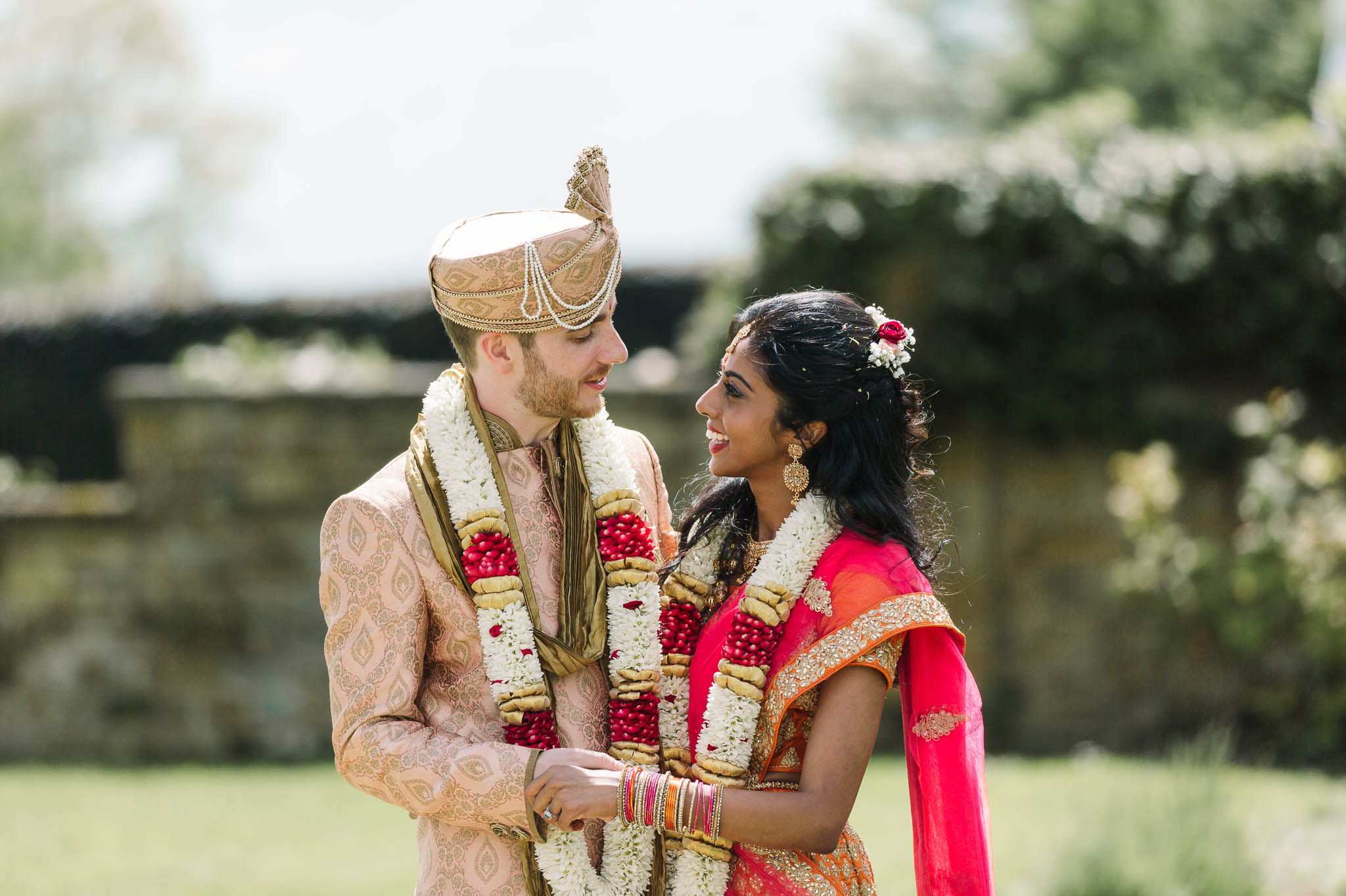 indian bride and groom at Poundon House