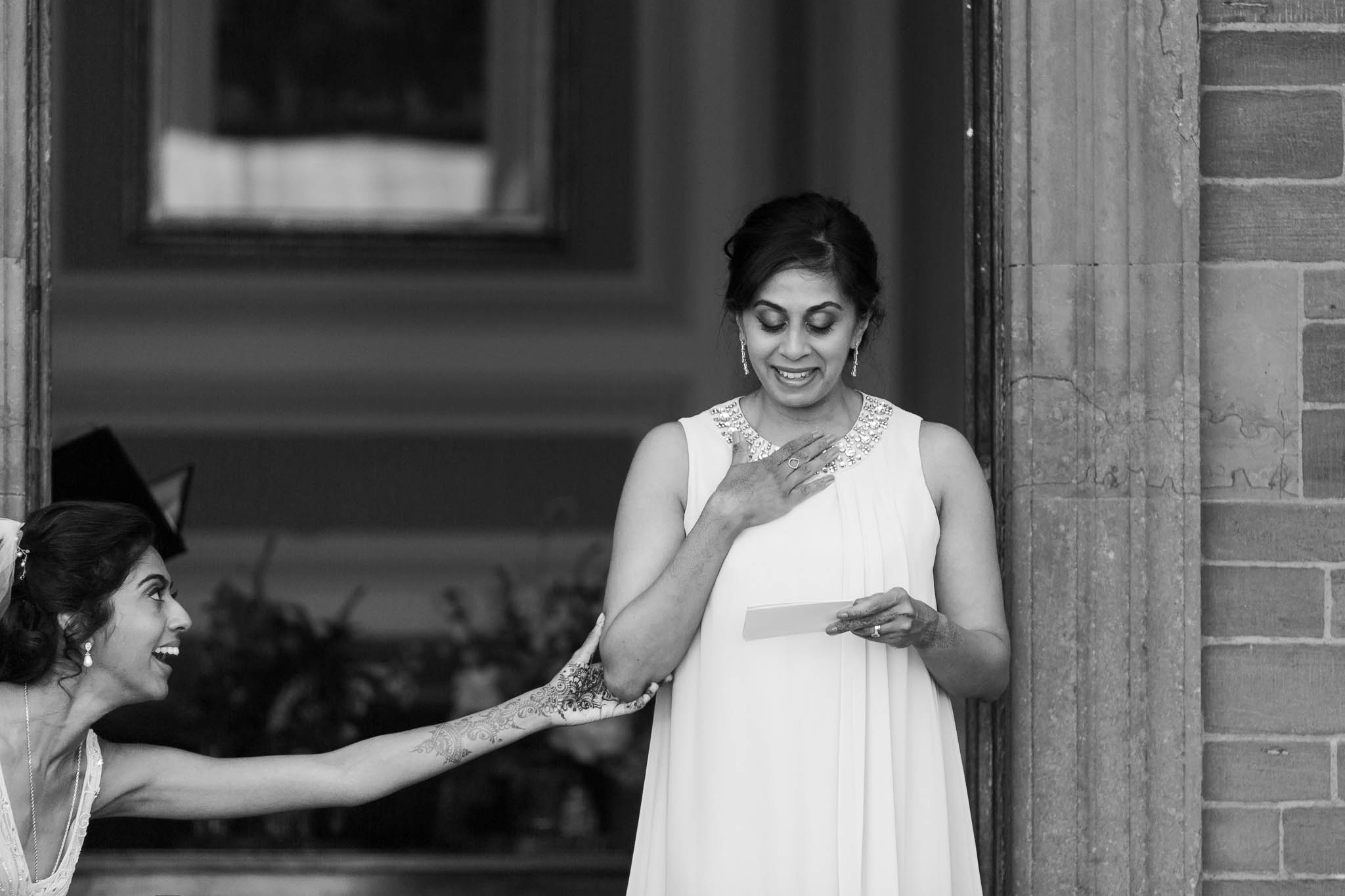 sister giving speech during ceremony