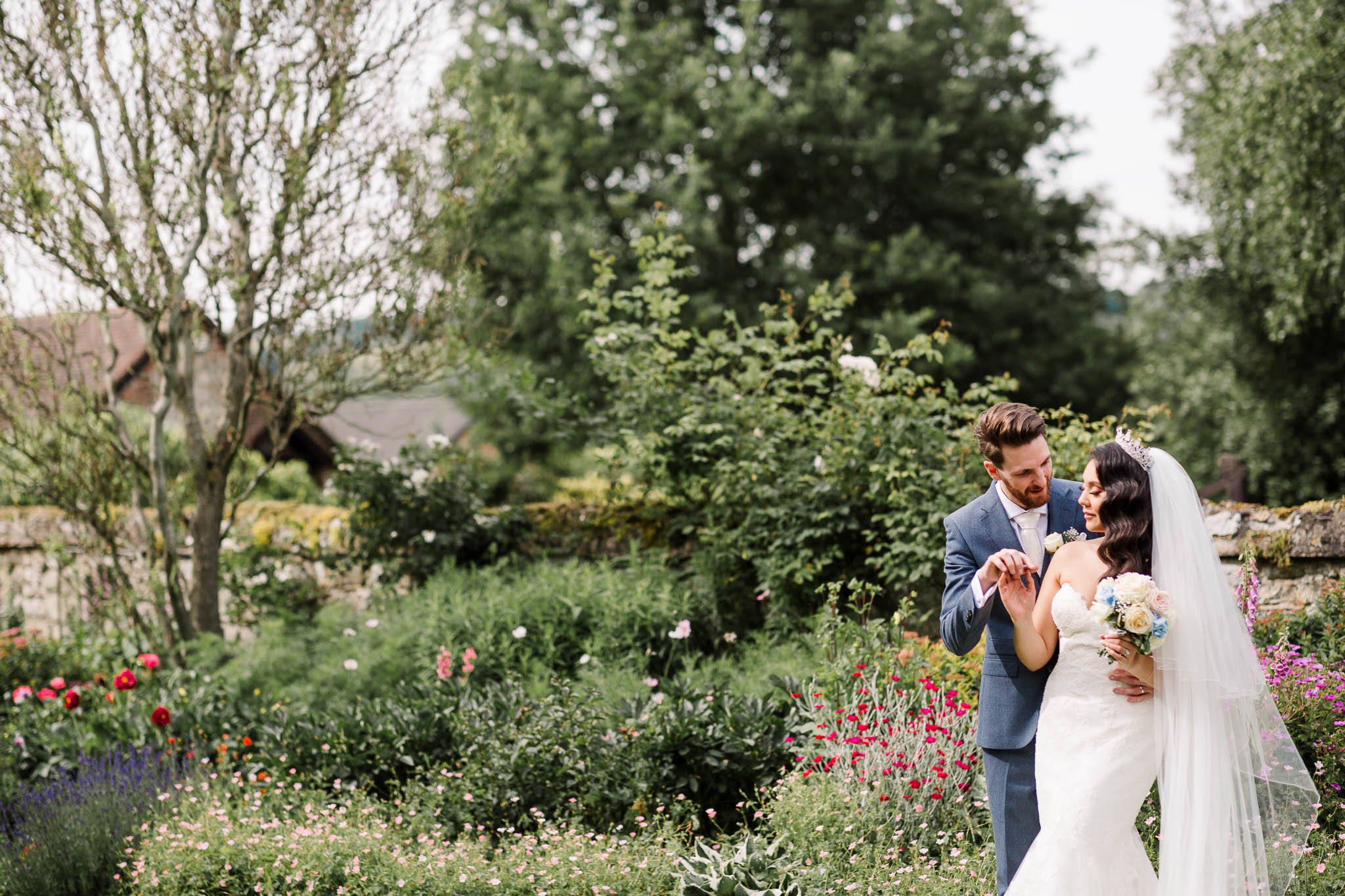 bride and groom romantic portrait at brewerstreet farmhouse wedding