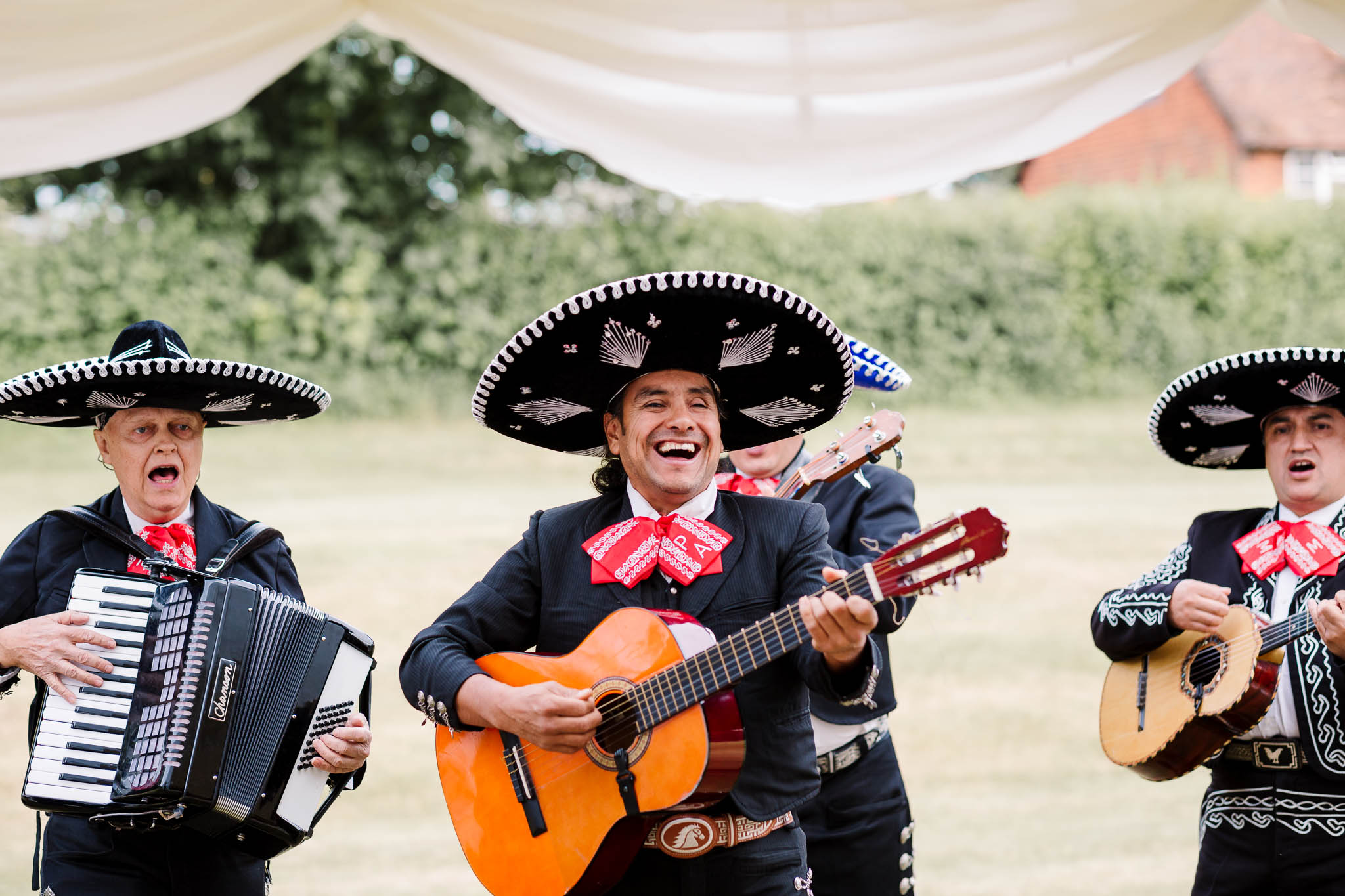 mariache band at fun and relaxed wedding