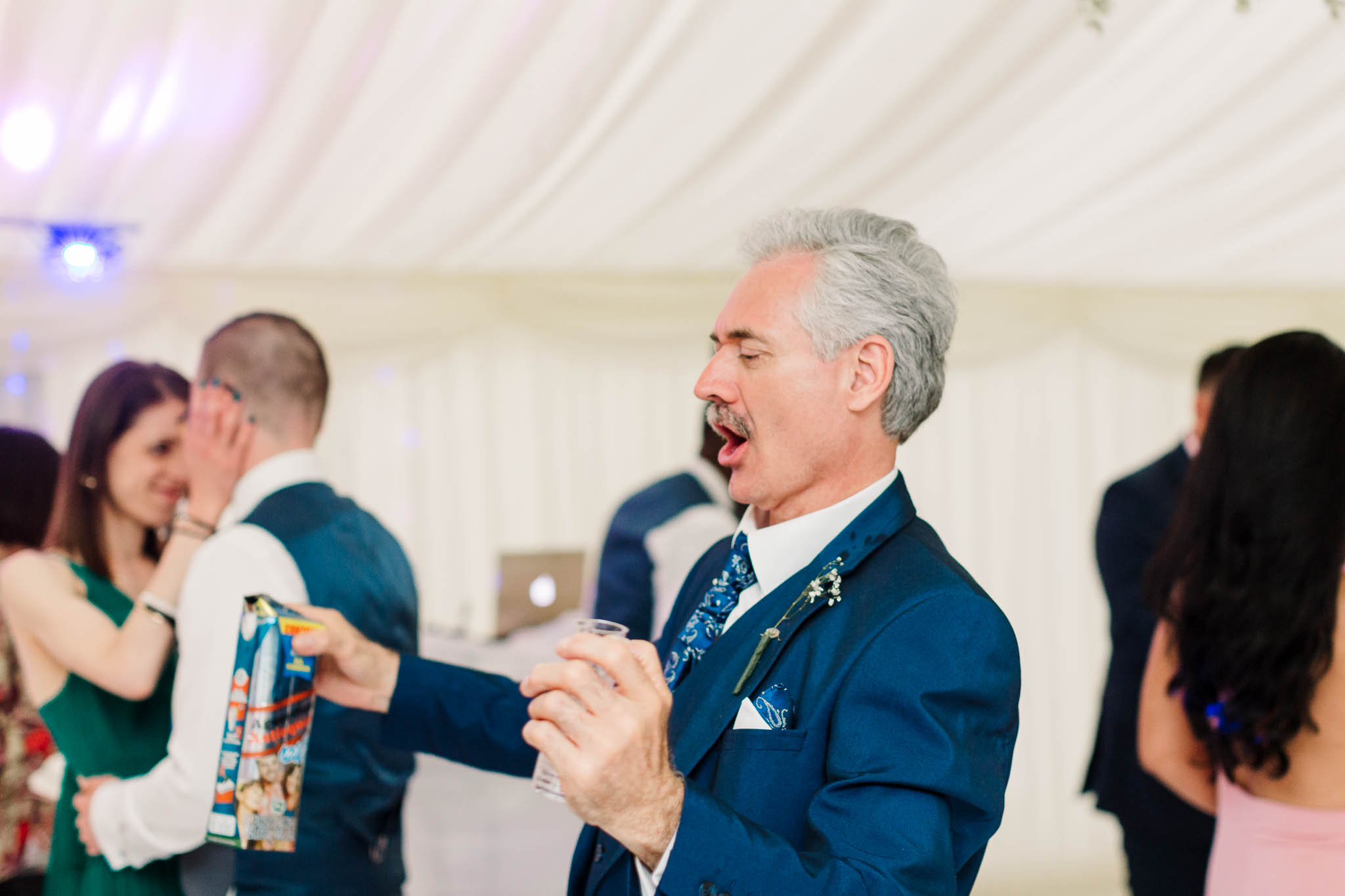 dad dancing with shots
