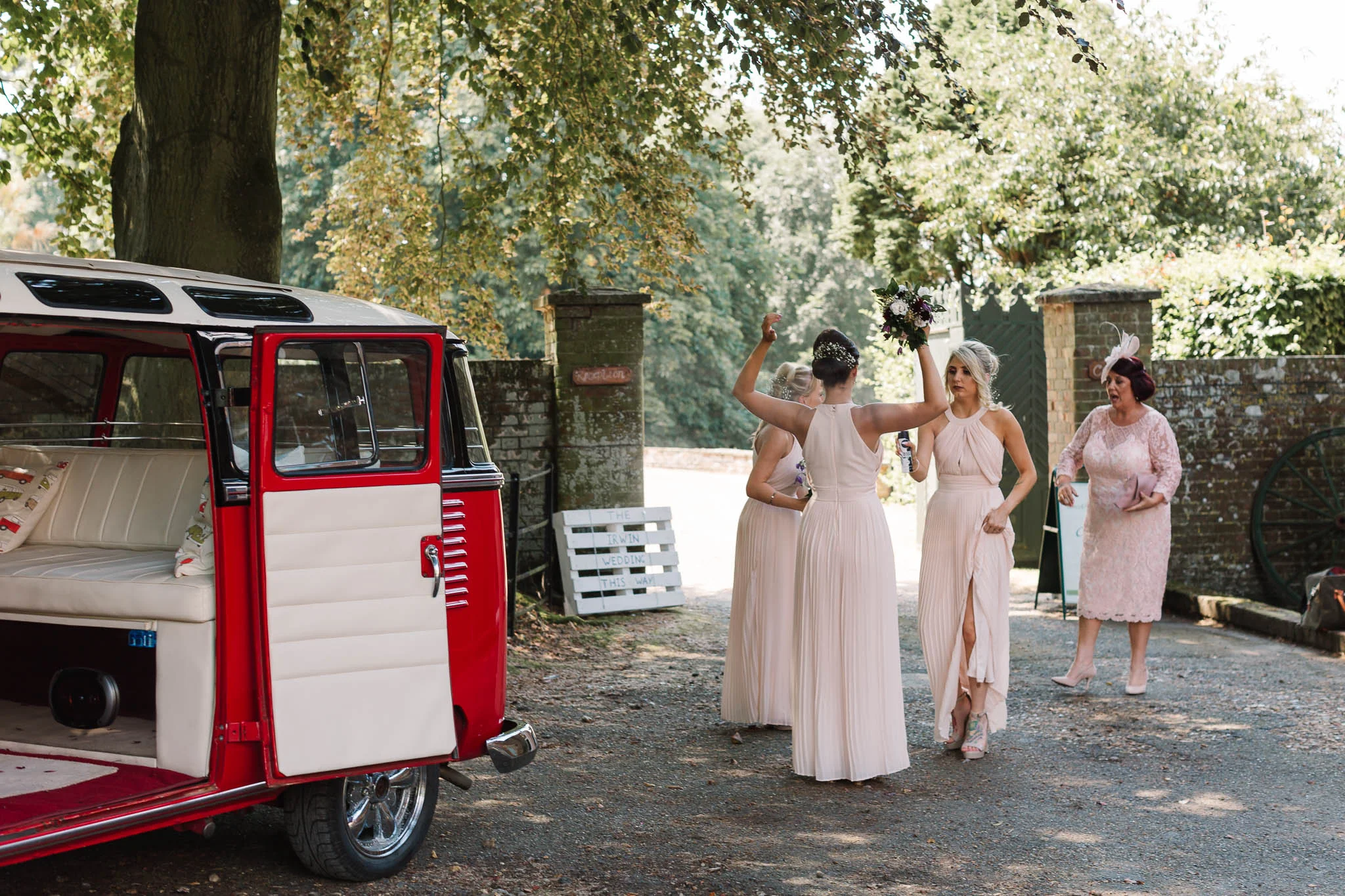 bridesmaids spraying deodorant - ENGLISH COUNTRY WEDDING AT SWARLING MANOR