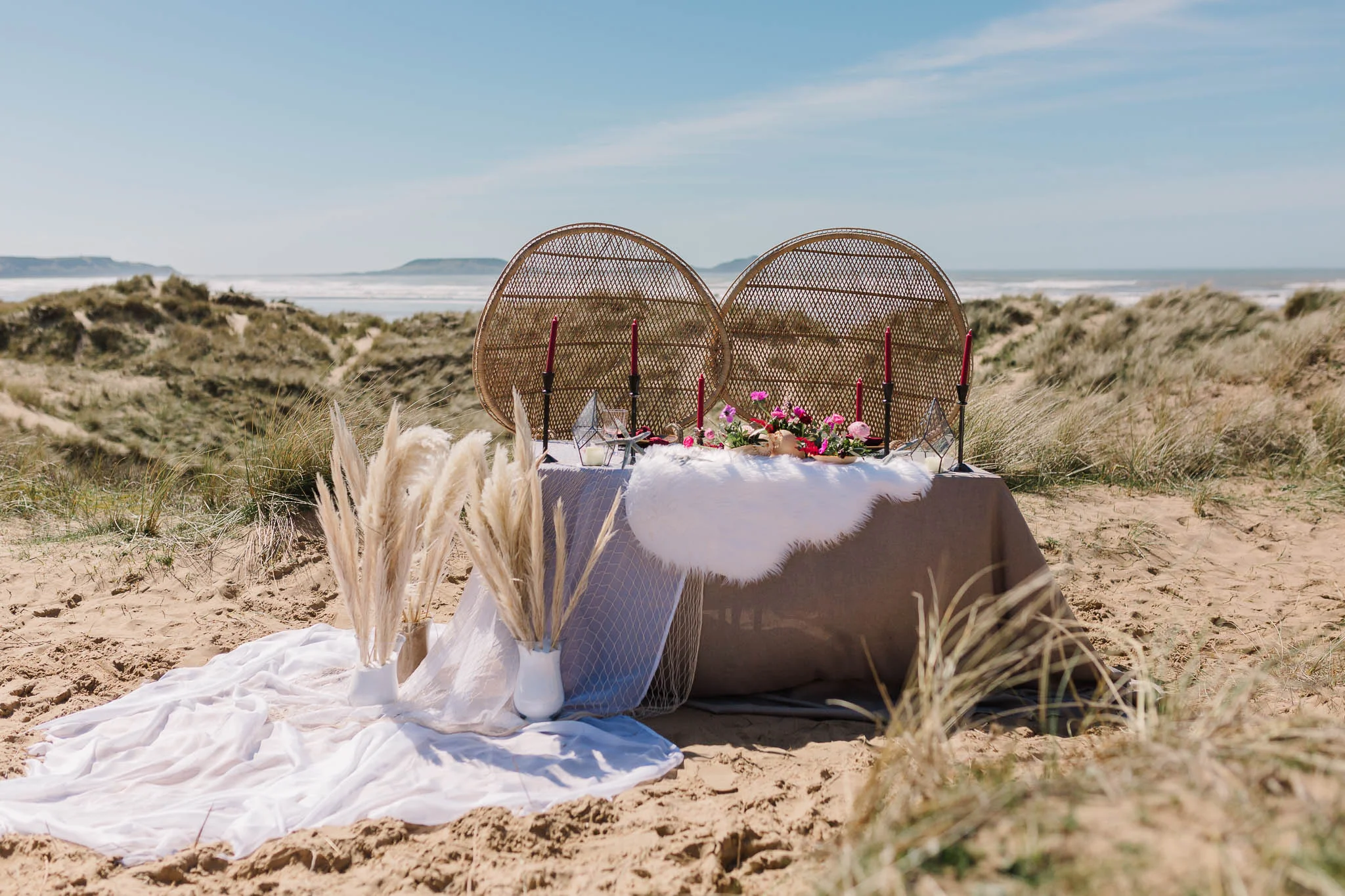 Wedding Photography on the Beach- table set up