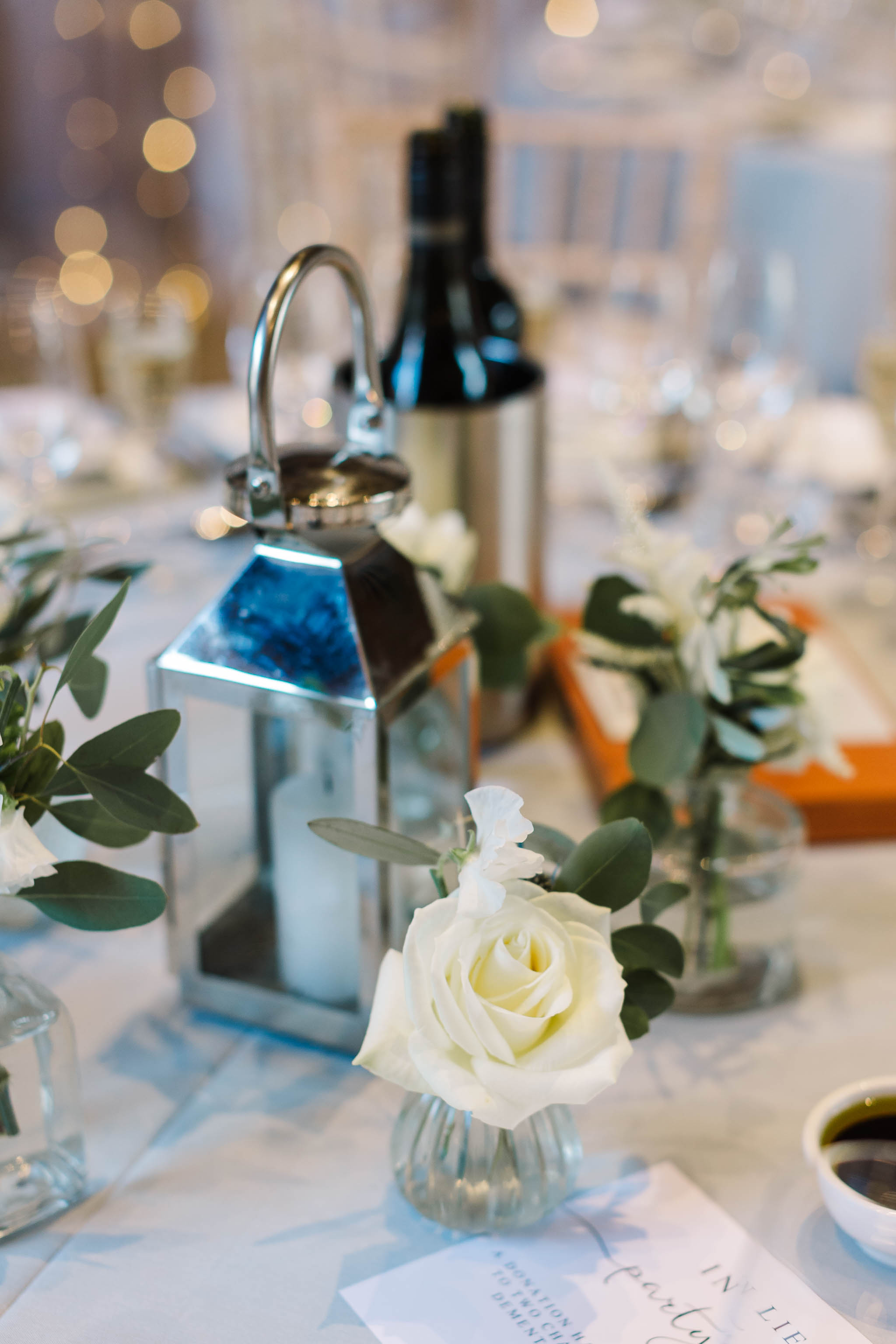 white and grey wedding decor