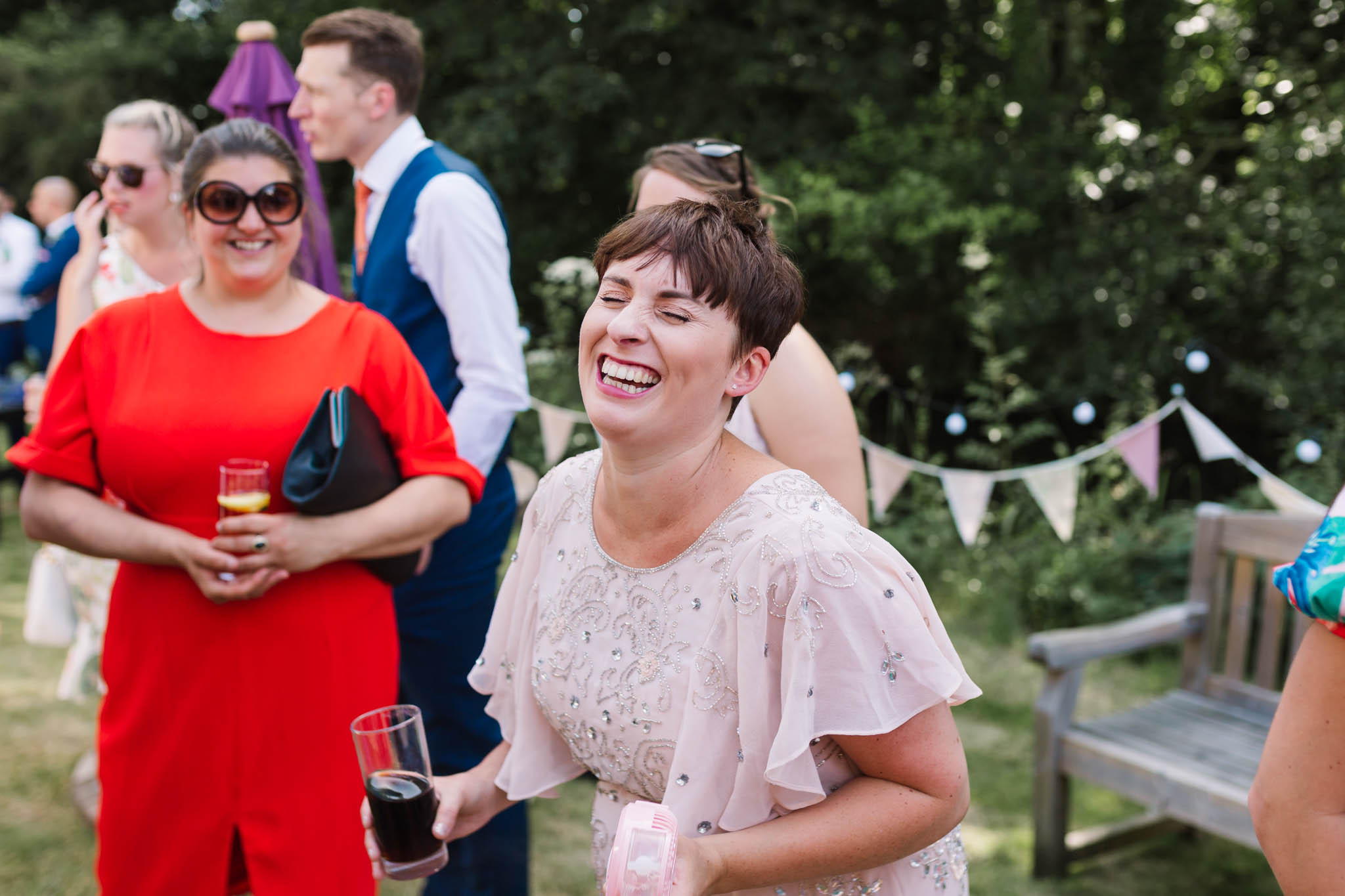bridesmaid laughing