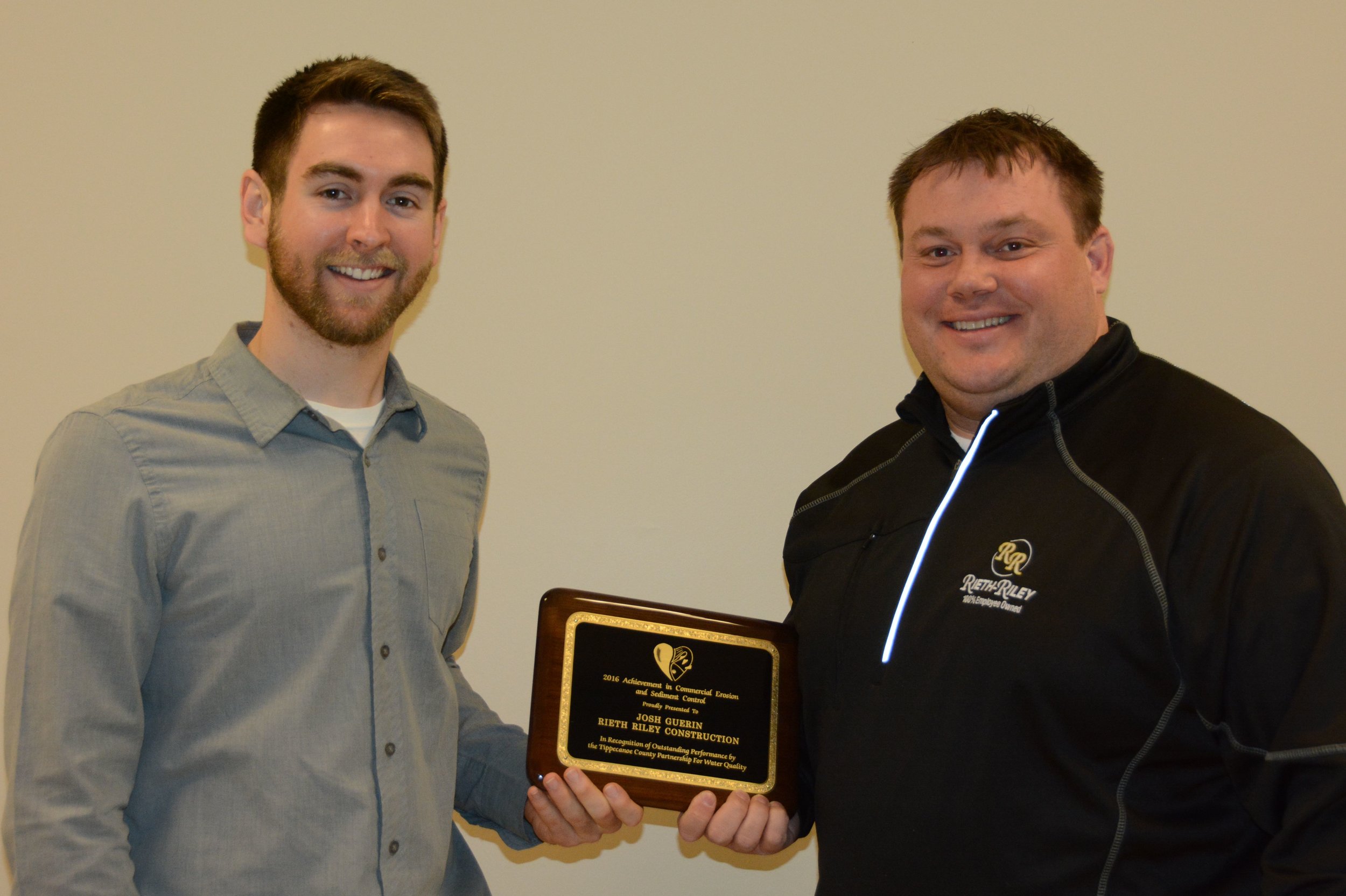 Pictured above: Marcus Smith of TCPWQ/West Lafayette and Josh Guerin of Rieth Riley Contractors.