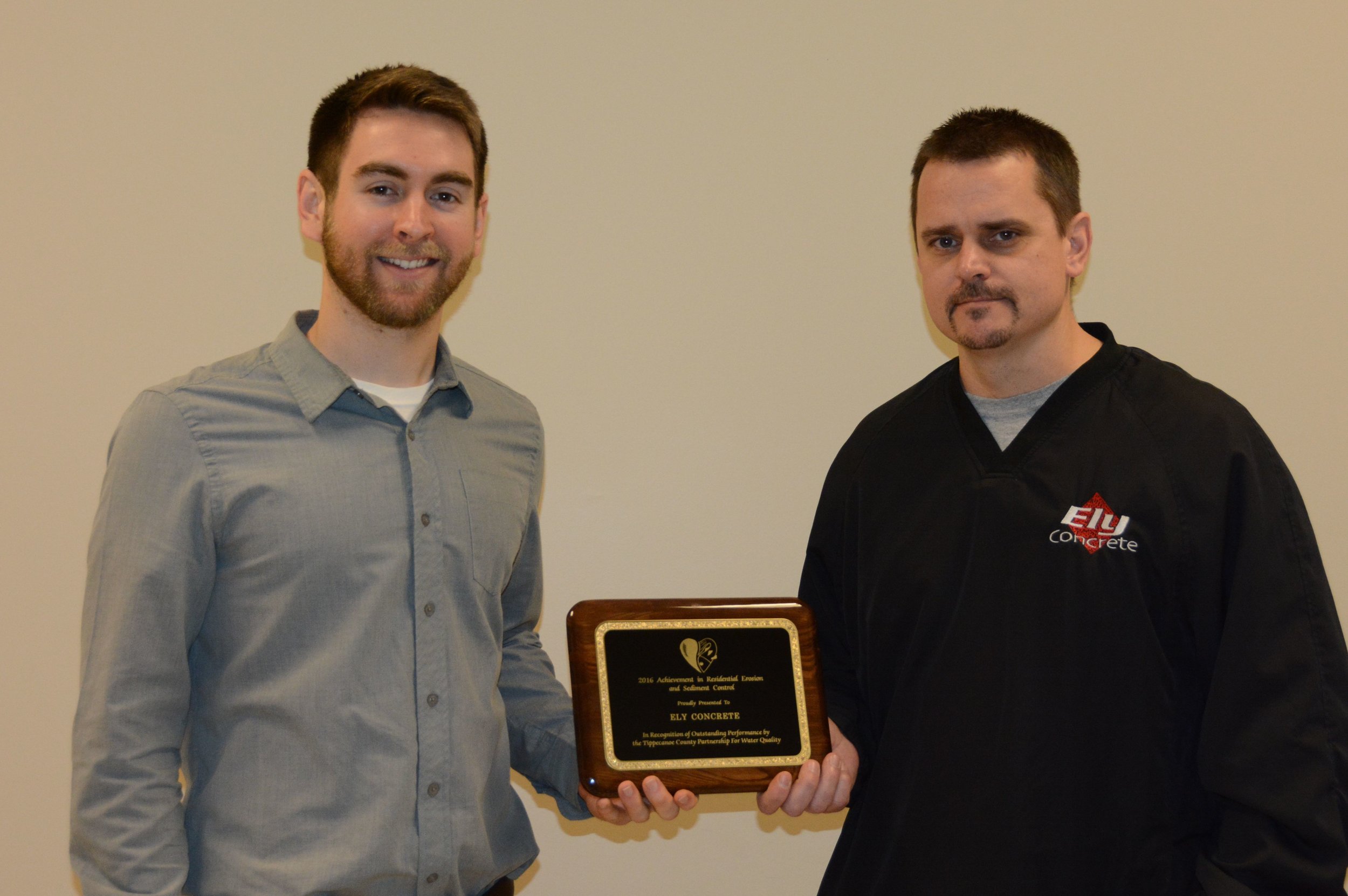Pictured above: Marcus Smith of TCPWQ/West Lafayette and Ely Concrete