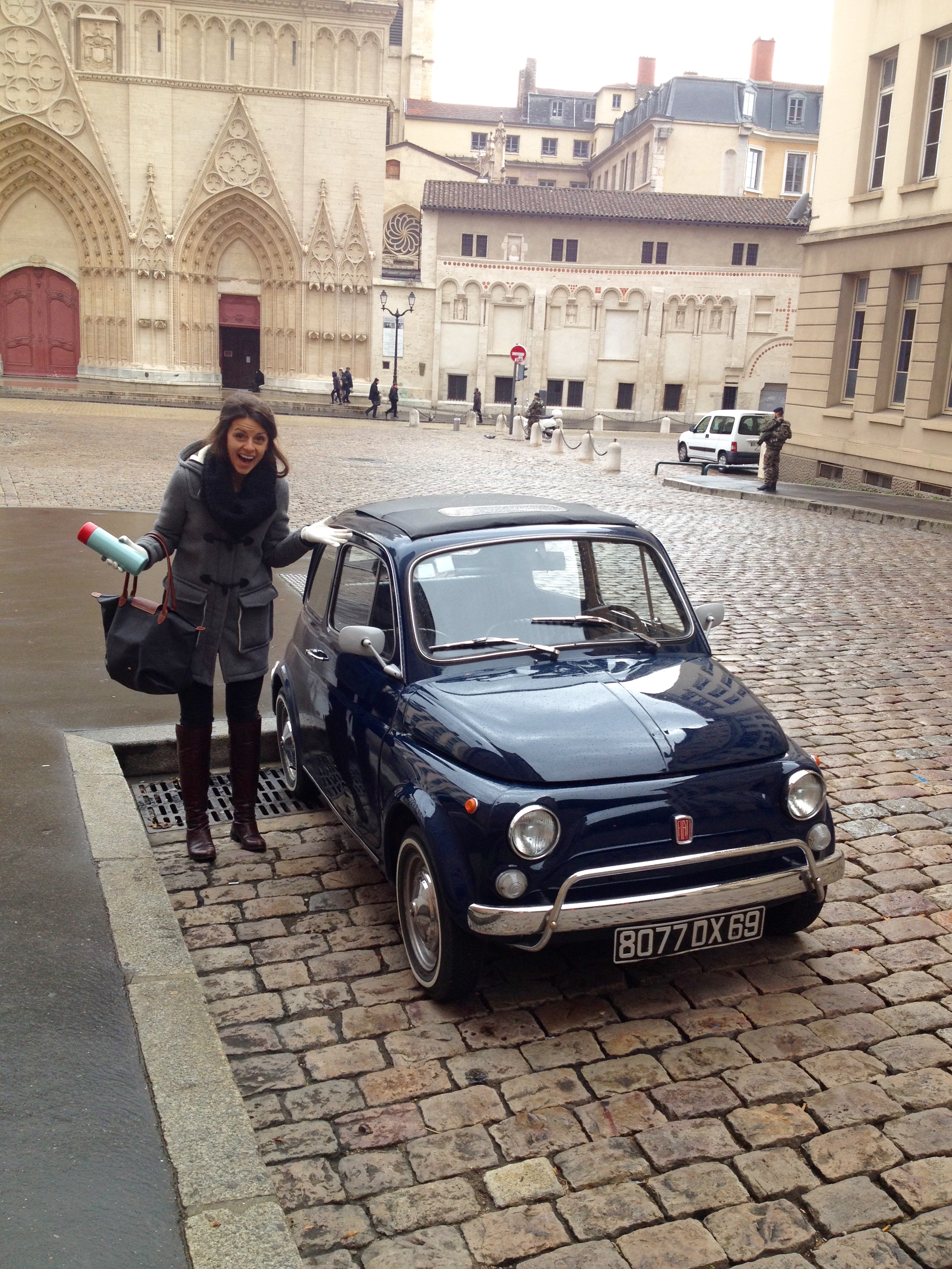 We came across this adorable little Fiat in front of the Cathédrale Saint-Jean and couldn't resist snapping a pic.
