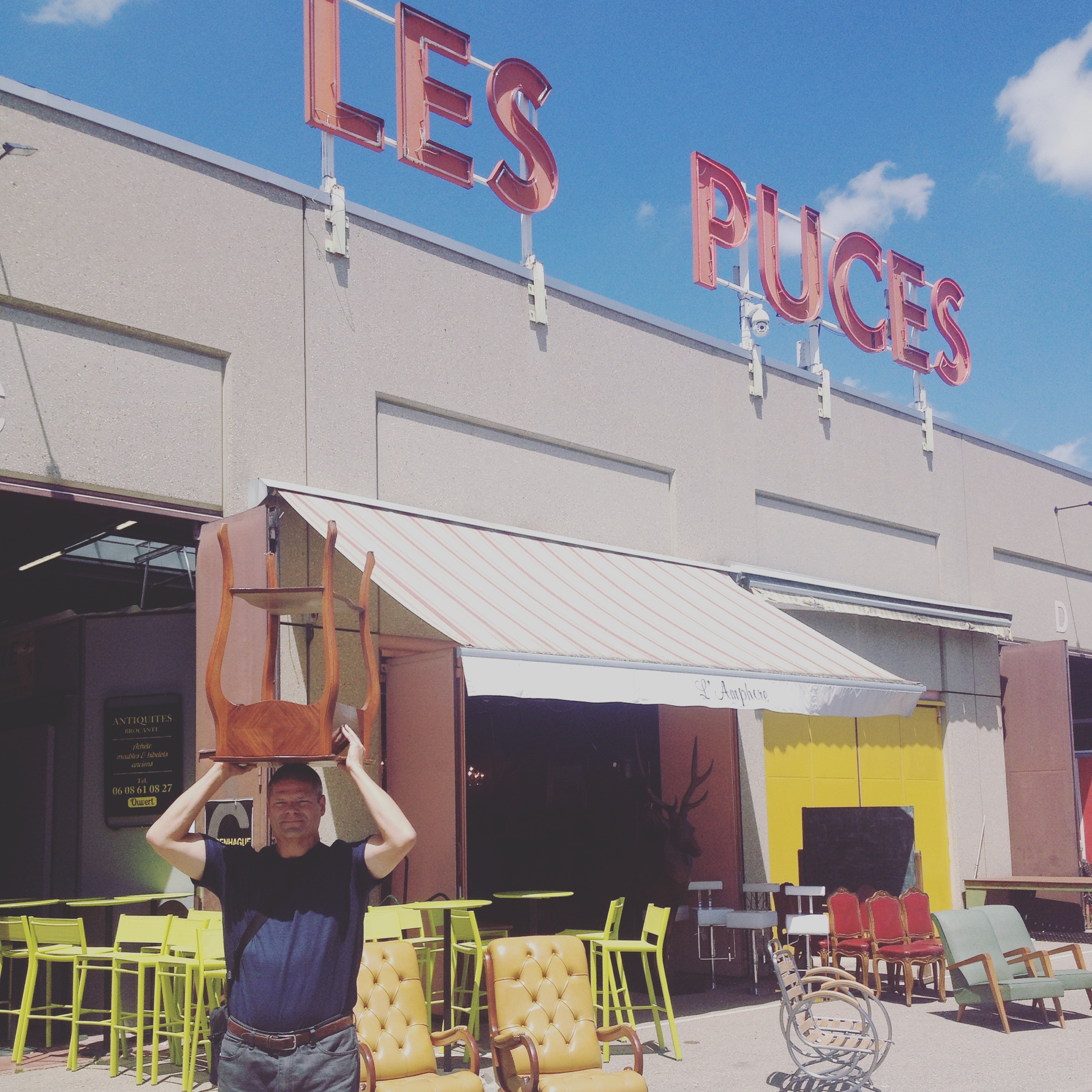 My Dad helping me with my "urban furniture acquisition." 