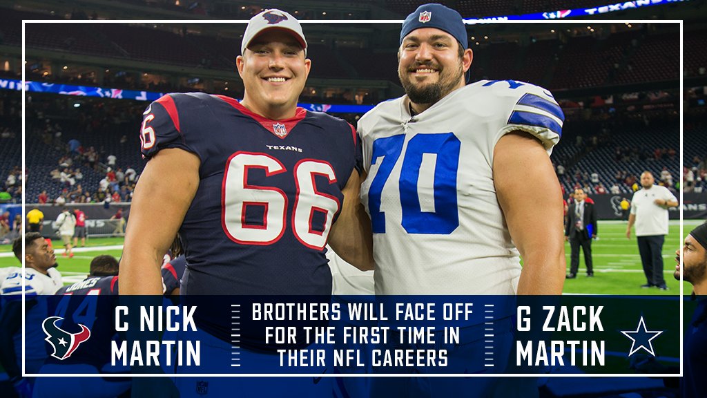 NICK MARTIN - HOUSTON TEXANS ZACH MARTIN - DALLAS COWBOYS