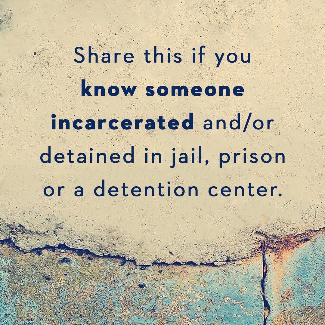 With over 2.1 million people incarcerated in the United States, incarceration hits closer to home than we think. Share this if you know someone incarcerated and/or detained in jail, prison, or a detention center. Let&rsquo;s make them visible. Join u