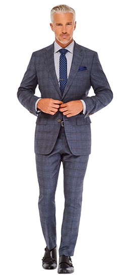 Indochino Slate Blue Plaid Suit