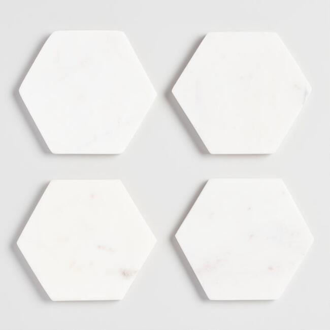 Marble Hexagon Coasters