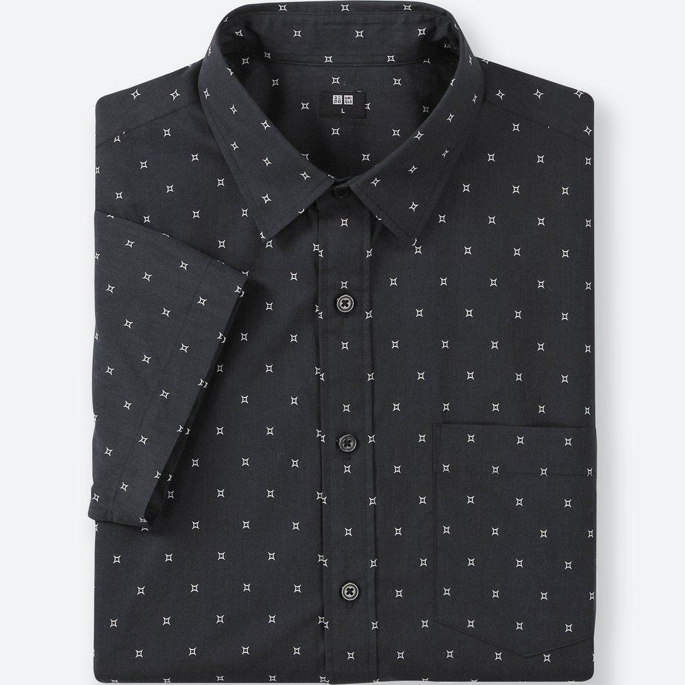 Uniqlo Broad Cloth star printed shirt.jpeg