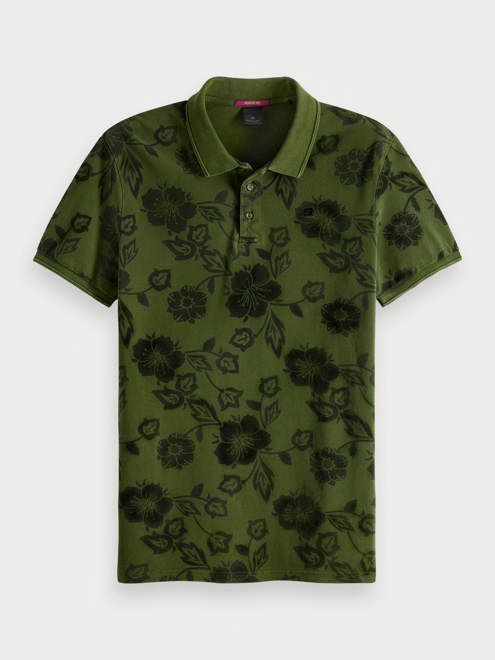 scotch and soda pique polo - green floral.jpg