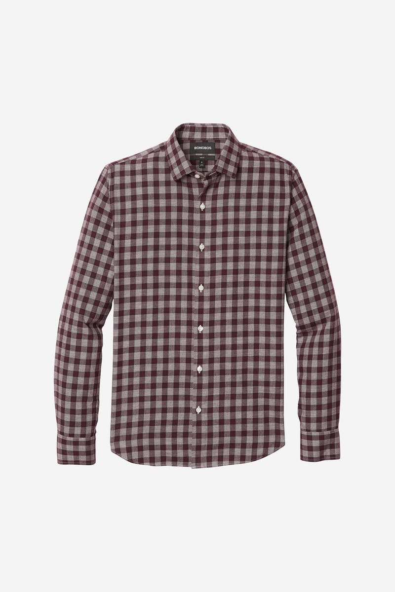 Bonobos Burgundy Marian Check Unbutton ...