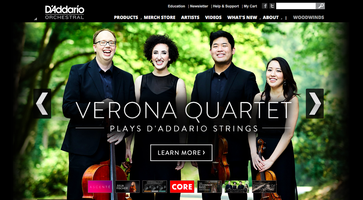 D'Addario announces Verona Quartet Endorsement