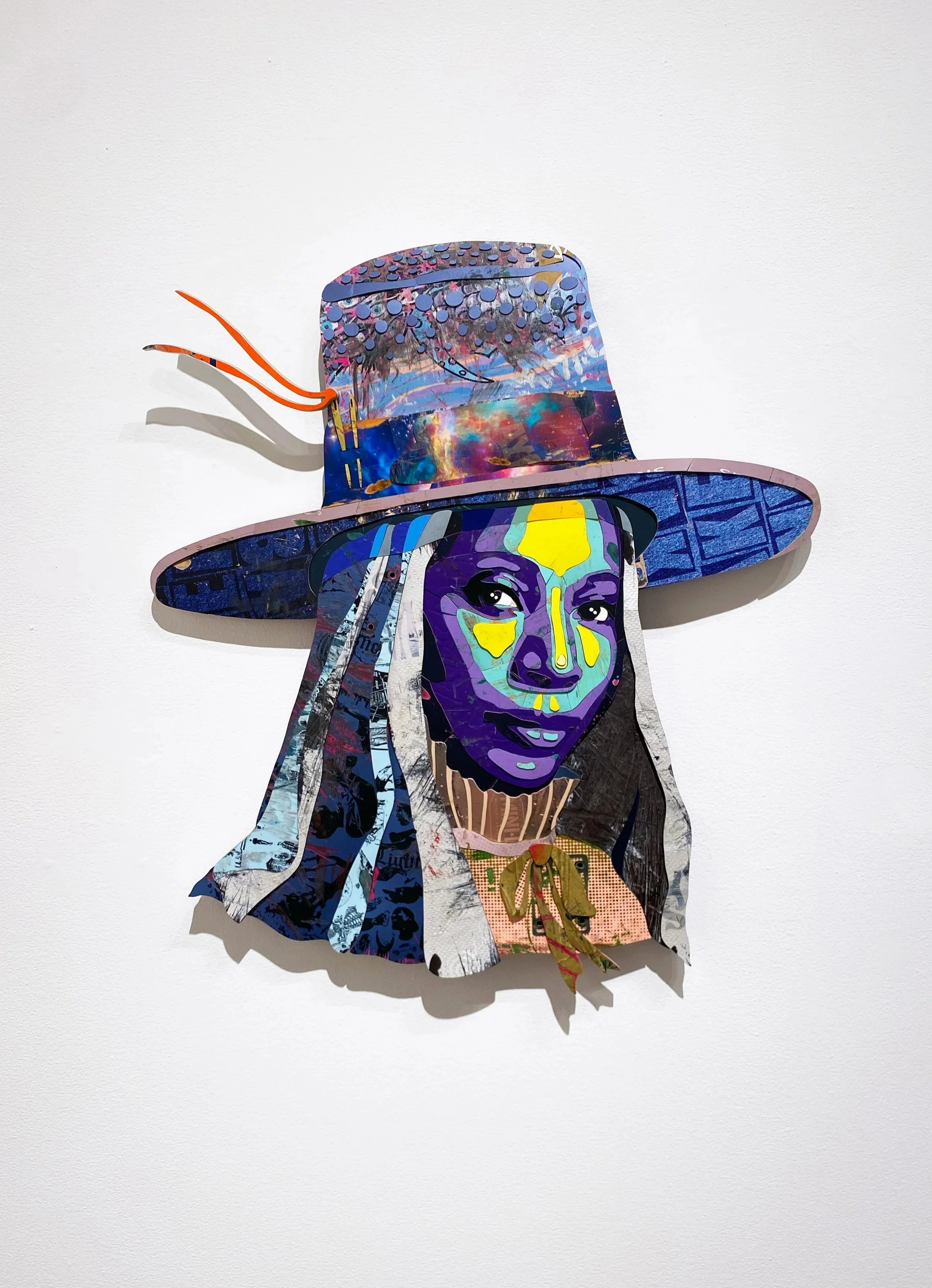 "The Africobra Quilter" (Bisa Butler) / 28"H x 25"W x 1.5"D (71cm x63.5cm x 4cm) / 2023 / $5-10k 